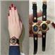 VERSACE VANITY ROSE GOLD ION-PLATED WATCH WITH BLACK LEATHER P5Q80D009 S009